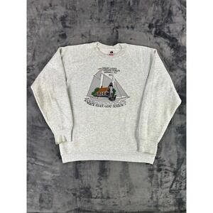 Vintage White River Light Station Sweatshirt Great Lakes MI Museum‎ USA L FOTL